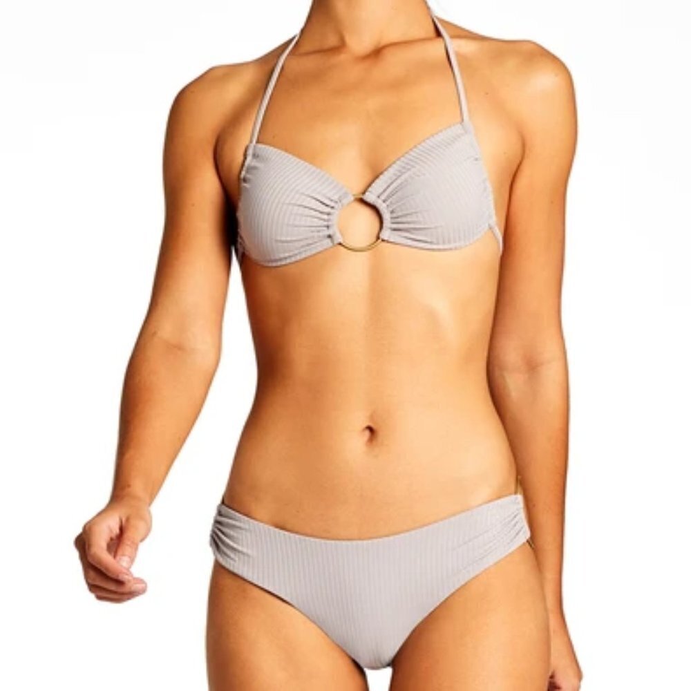 NWT Vitamin A‎ Misty Lavender Superstar Ring Side Bikini BOTTOMS only Size 6/S